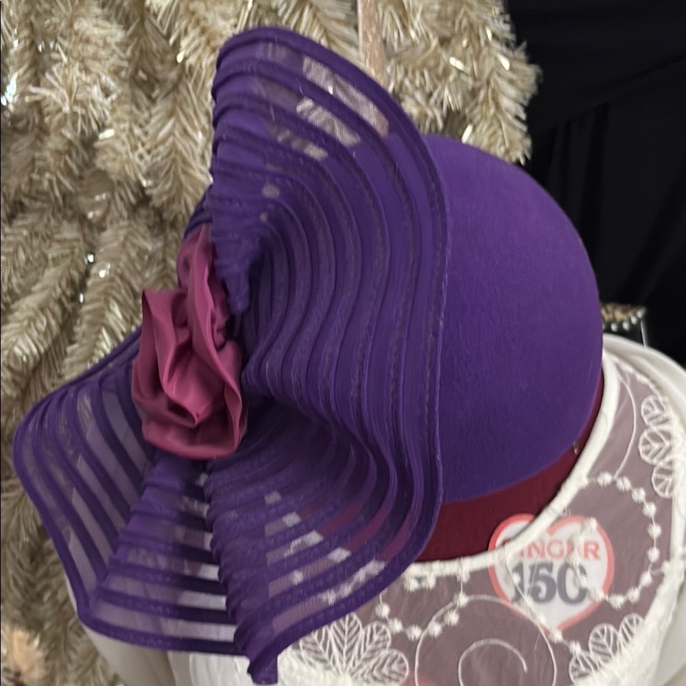 Vintage Ladies Bollman Classy Purple Wool Hat